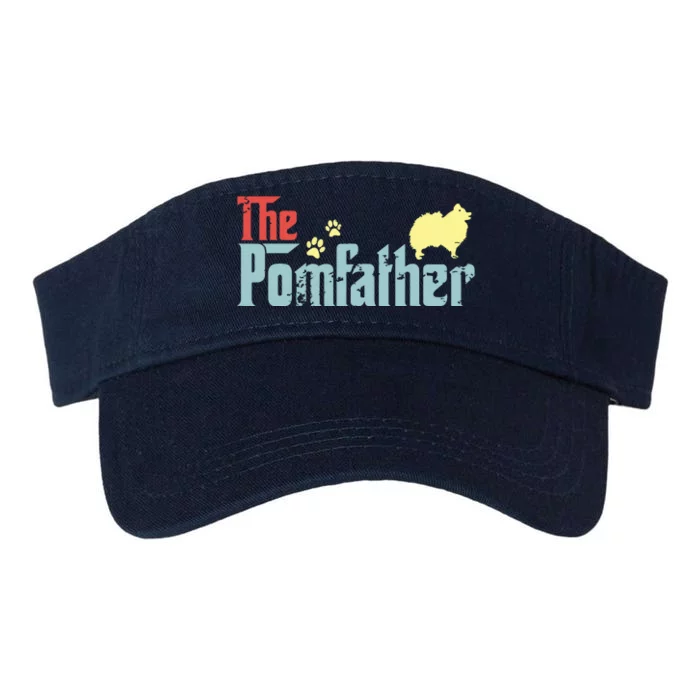 Vintage The Pomfather Happy Fathers Day Pomeranian Lover Valucap Bio-Washed Visor