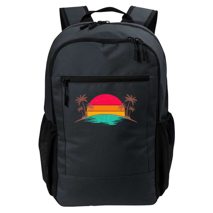 Vintage Tropical Palm Trees Sunset Sunrise Daily Commute Backpack