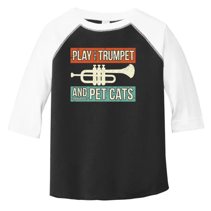 Vintage Trumpet Player Design Cat Lover Trumpeter I Pet Cats Toddler Fine Jersey T-Shirt