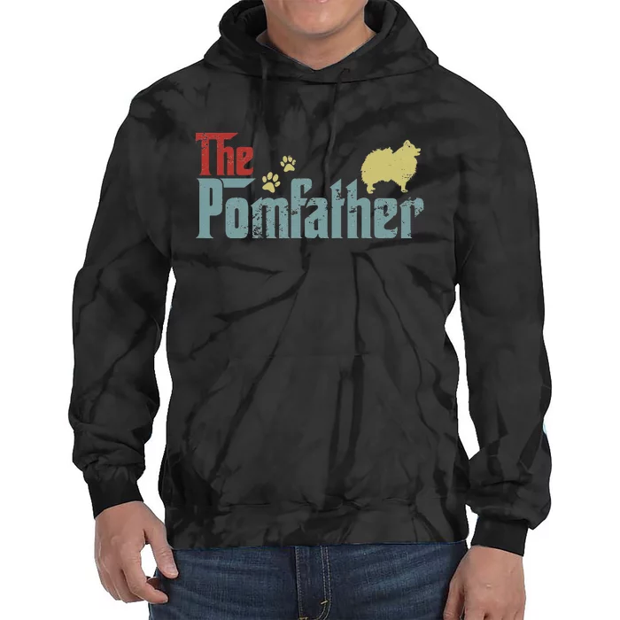 Vintage The Pomfather Happy Father's Day Pomeranian Lover Tie Dye Hoodie