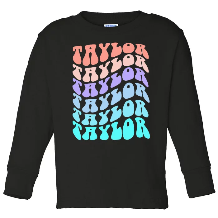 Vintage TAYLOR Personalized Bday Gift Toddler Long Sleeve Shirt