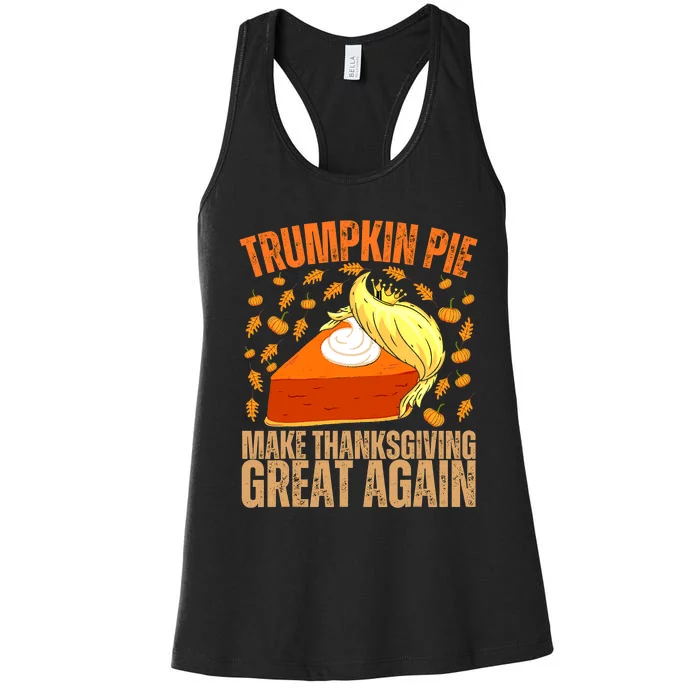 Vintage Trumpkin Pie Make Thanksgiving Great Again Women's Racerback Tank