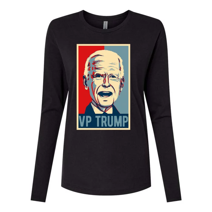 Vp Trump Poster Funny Biden Election Vp Trump 2024 Gift Womens Cotton Relaxed Long Sleeve T-Shirt