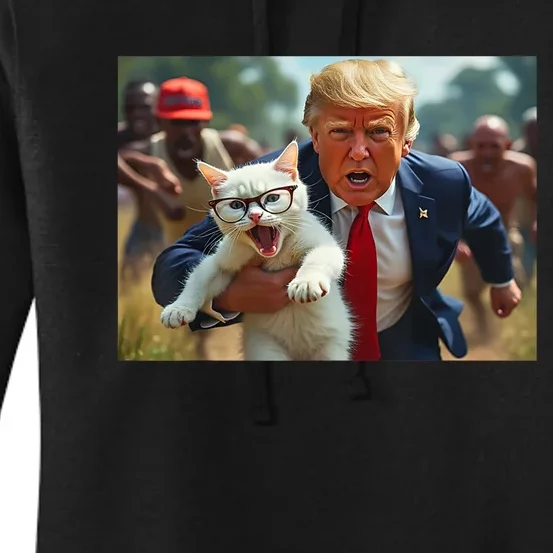 Vote Trump Pets For Trump Vote President Trump Holding Cat Gift Women's Pullover Hoodie