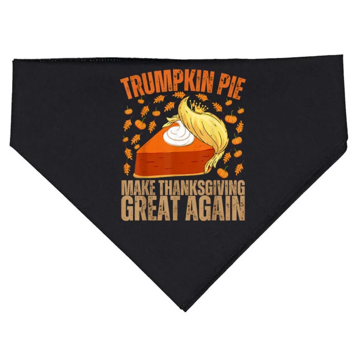 Vintage Trumpkin Pie Make Thanksgiving Great Again Funny Trump Support Tee USA-Made Doggie Bandana