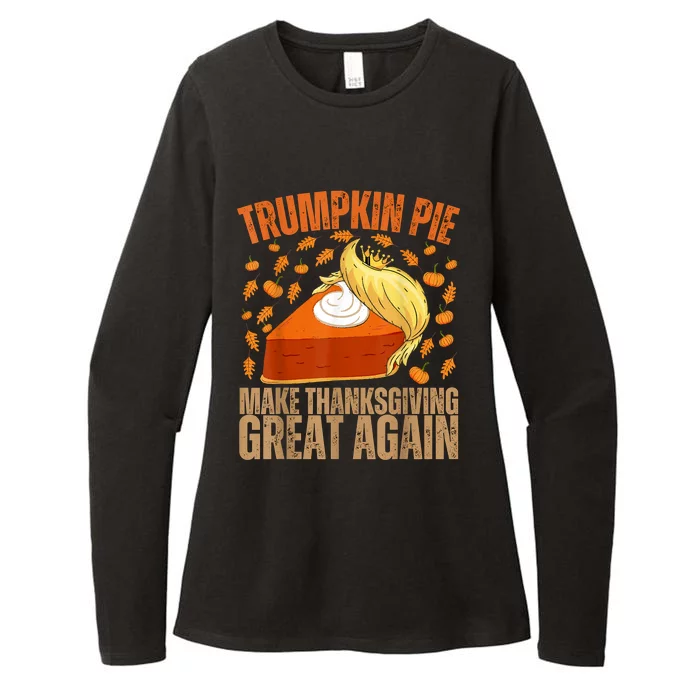 Vintage Trumpkin Pie Make Thanksgiving Great Again Funny Trump Support Tee Womens CVC Long Sleeve Shirt