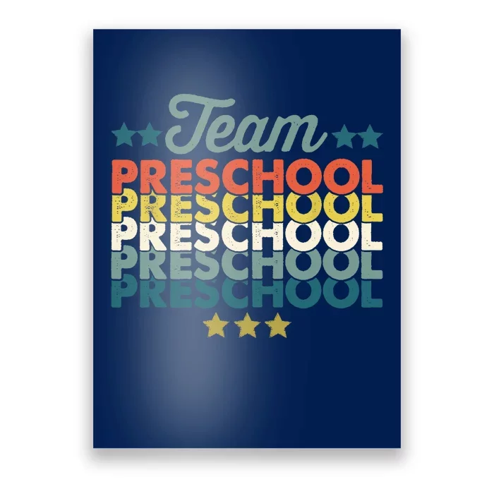 Vintage Team Preschool Back To School Teacher Poster