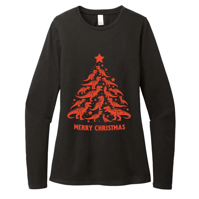 Vintage Tree Rex Merry Christmas Funny Dinosaur Tree Trex Meaningful Gift Womens CVC Long Sleeve Shirt