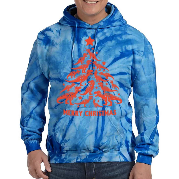 Vintage Tree Rex Merry Christmas Funny Dinosaur Tree Trex Meaningful Gift Tie Dye Hoodie