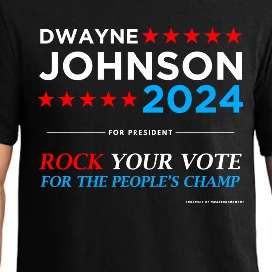 Vote The Rock 2024 President Dwayne Johnson Election (Black) Pajama Set