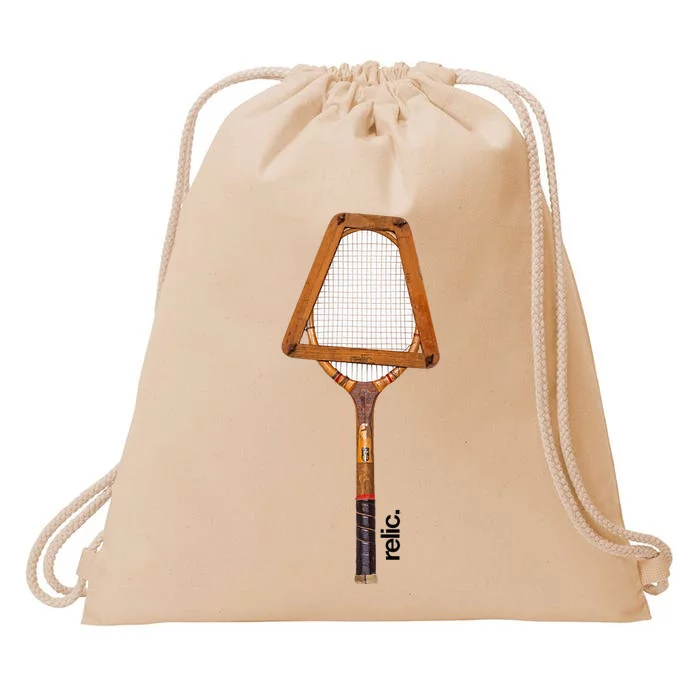 Vintage Tennis Racquet Drawstring Bag