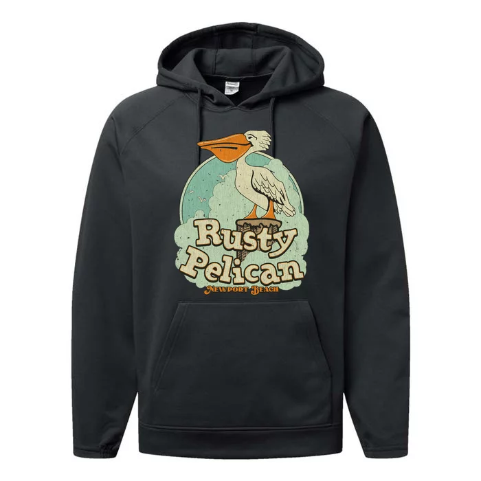 Vintage The Rusty Pelican 1972 Newport Beach Performance Fleece Hoodie