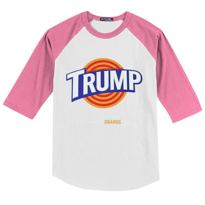 Vote Trump Removes Nasty Orange Stains Funny Kids Colorblock Raglan Jersey