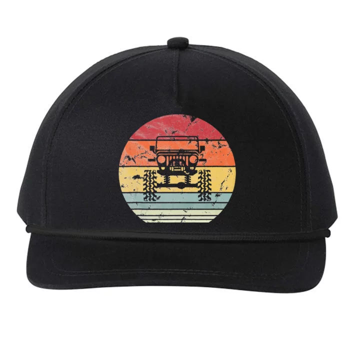 Vintage Truck Retro Sunset 4x4 Car Off Road Snapback Five-Panel Rope Hat