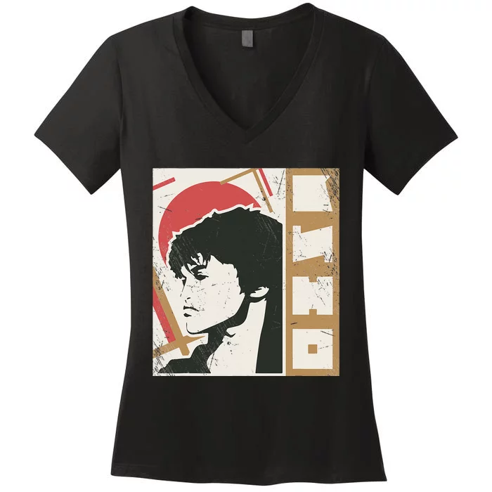 Viktor Tsoi Rock Musician Russia Cinema USSR Women's V-Neck T-Shirt