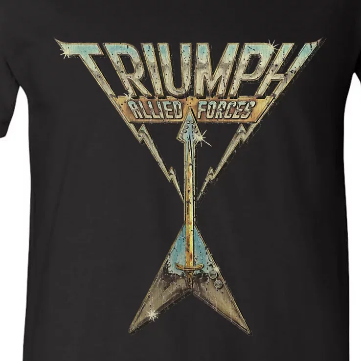 Vintage Triumph Retro Allied Forces Bass Music Instrument V-Neck T-Shirt