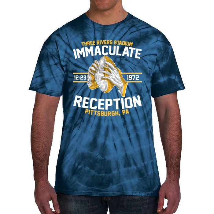 Vintage Three Rivers Stadium Immaculate Reception Football Tie-Dye T-Shirt