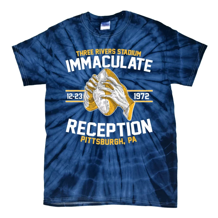 Vintage Three Rivers Stadium Immaculate Reception Football Tie-Dye T-Shirt