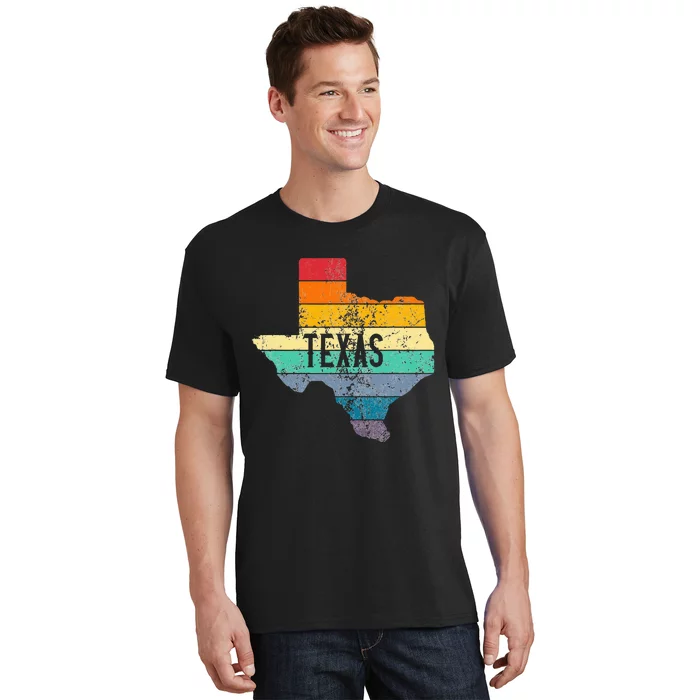 Vintage Texas Retro Sunset Distressed Apparel T-Shirt