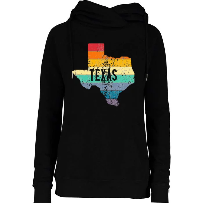 Vintage Texas Retro Sunset Distressed Apparel Womens Funnel Neck Pullover Hood