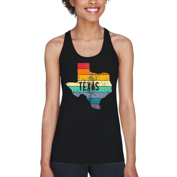 Vintage Texas Retro Sunset Distressed Apparel Women's Racerback Tank