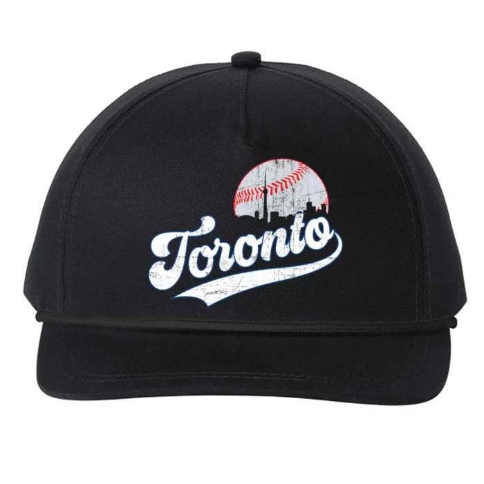 Vintage Toronto Skyline Retro Game Day Baseball Gift Snapback Five-Panel Rope Hat