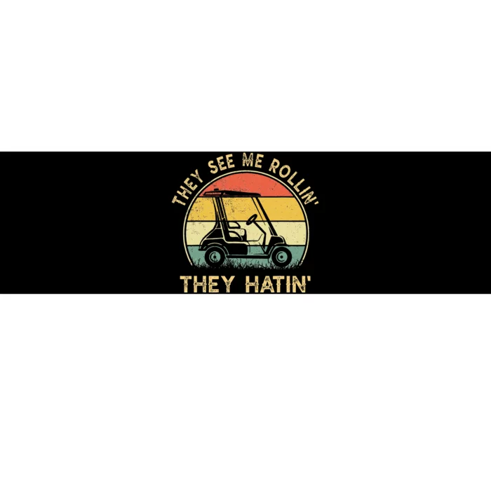 Vintage They See Me Rollin They Hatin Funny Golf Cart Meme Bumper Sticker