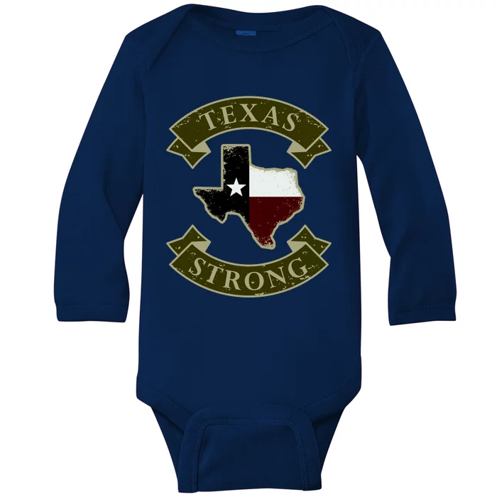 Vintage Texas Strong Logo Baby Long Sleeve Bodysuit