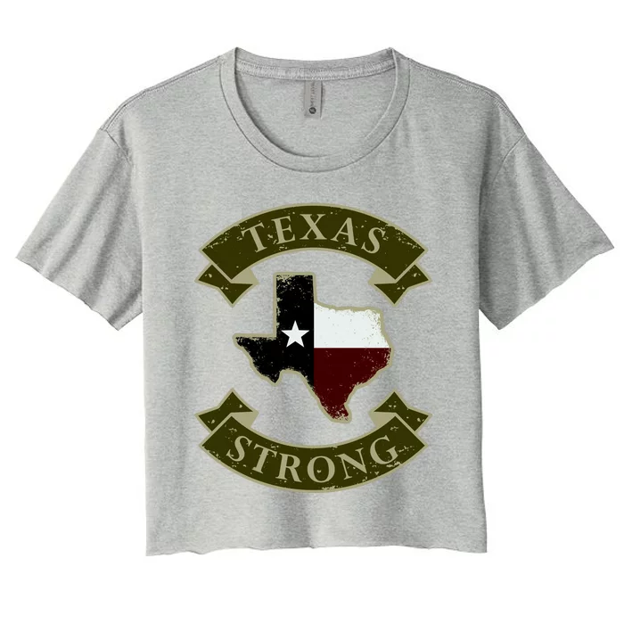 Vintage Texas Strong Logo Women's Crop Top Tee