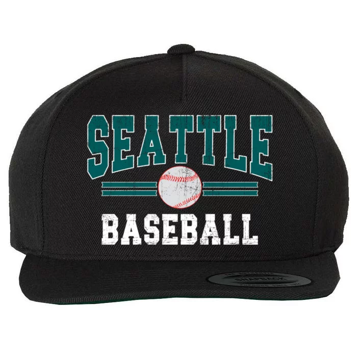 Vintage Team Seattle Baseball Game Day Gift Wool Snapback Cap