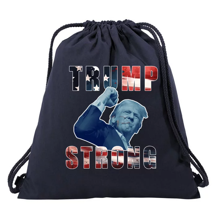 Vintage Trump Strong Vote Donald Trump 2024 Drawstring Bag