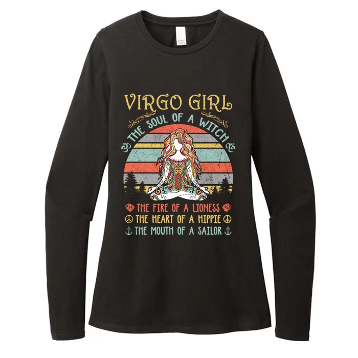 Virgo The Soul Of A Witch Vintage Birthday Gift Womens CVC Long Sleeve Shirt