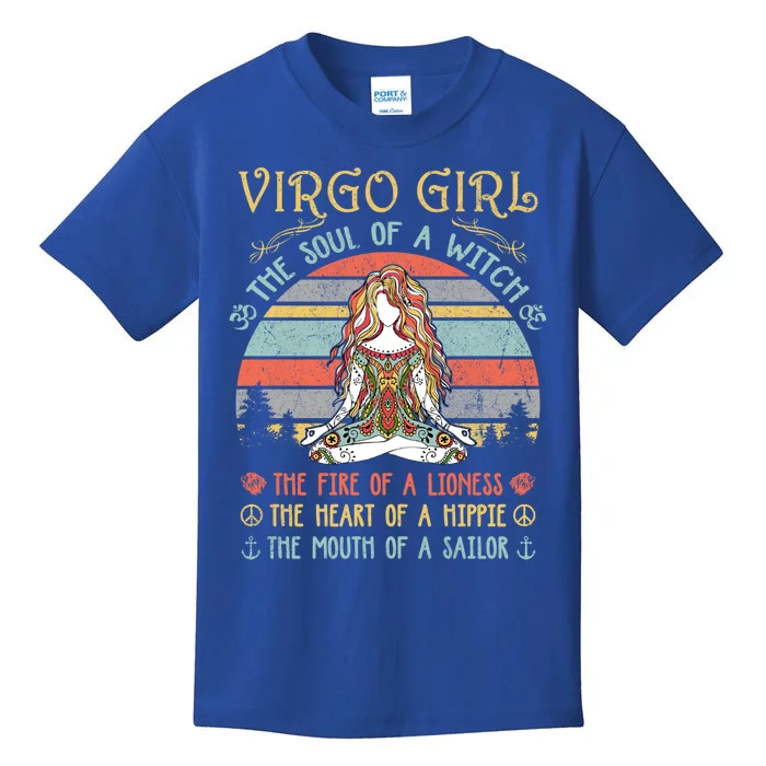 Virgo The Soul Of A Witch Vintage Birthday Gift Kids T-Shirt