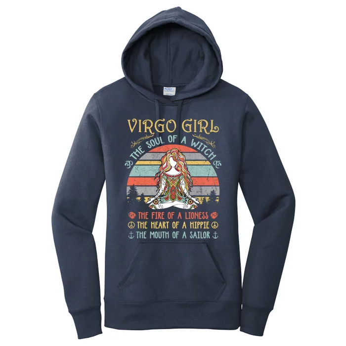 Virgo The Soul Of A Witch Vintage Birthday Gift Women's Pullover Hoodie