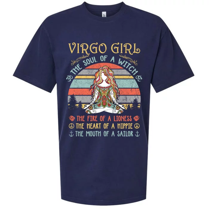 Virgo The Soul Of A Witch Vintage Birthday Gift Sueded Cloud Jersey T-Shirt