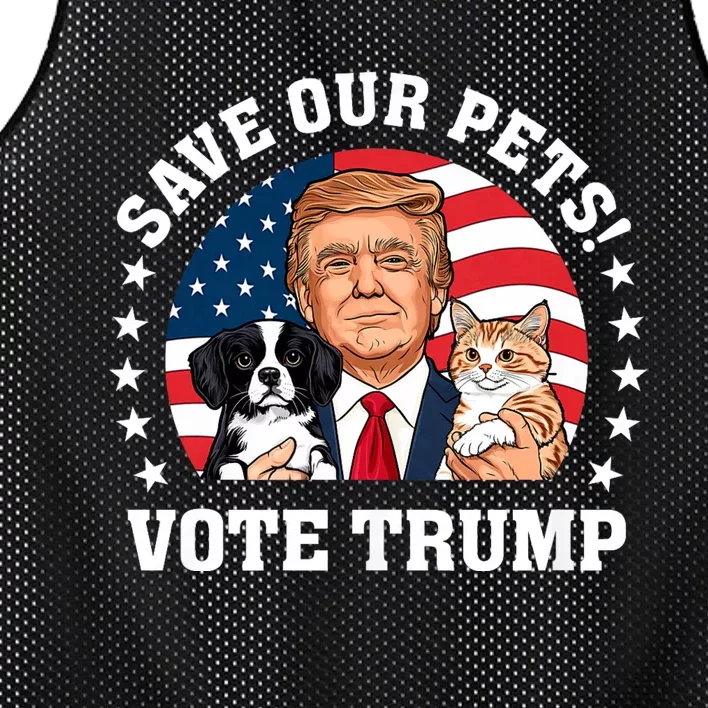 Vote Trump Save Our Pets Cats Dogs 2024 Make Pets Safe Again Mesh Reversible Basketball Jersey Tank