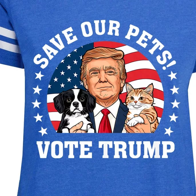 Vote Trump Save Our Pets Cats Dogs 2024 Make Pets Safe Again Enza Ladies Jersey Football T-Shirt