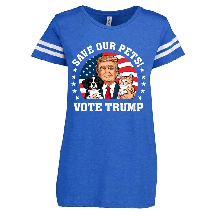 Vote Trump Save Our Pets Cats Dogs 2024 Make Pets Safe Again Enza Ladies Jersey Football T-Shirt