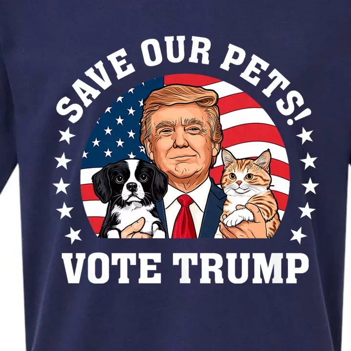 Vote Trump Save Our Pets Cats Dogs 2024 Make Pets Safe Again Sueded Cloud Jersey T-Shirt