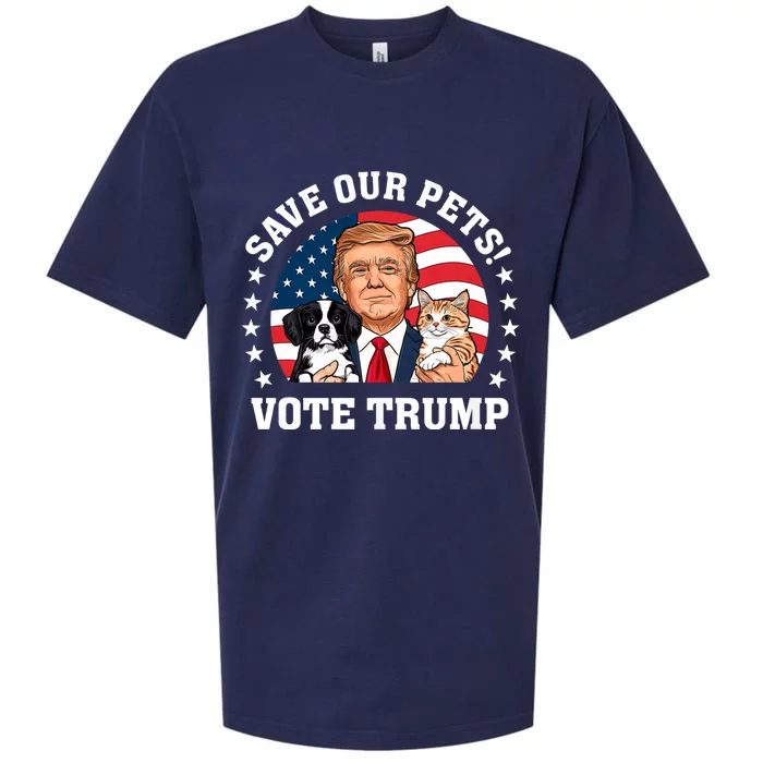 Vote Trump Save Our Pets Cats Dogs 2024 Make Pets Safe Again Sueded Cloud Jersey T-Shirt