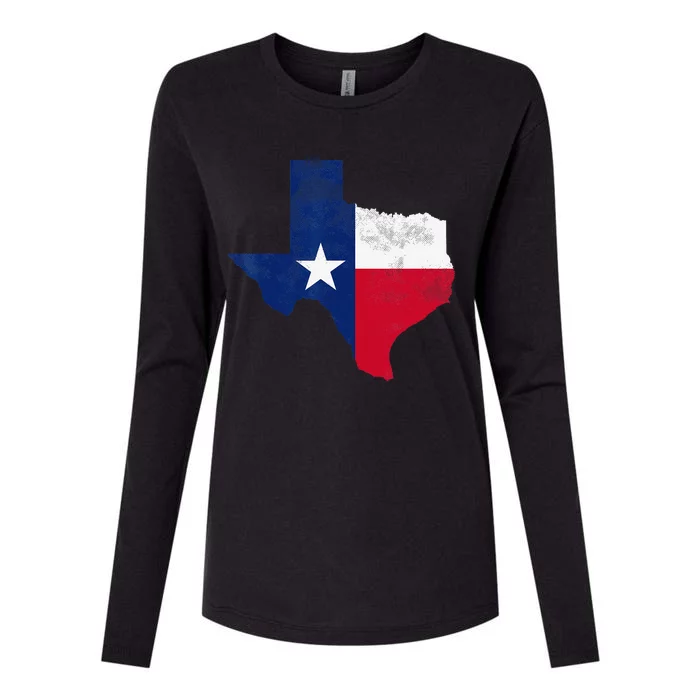 vintage Texas State USA Distressed Flag Grunge Womens Cotton Relaxed Long Sleeve T-Shirt