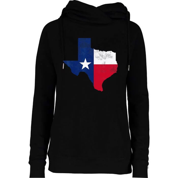 vintage Texas State USA Distressed Flag Grunge Womens Funnel Neck Pullover Hood