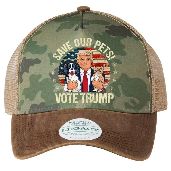 Vote Trump Save Our Pets Cats Dogs 2024 Make Pets Safe Again Legacy Tie Dye Trucker Hat