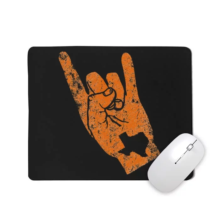 Vintage Texas State Silhouette Hook Em Hands Texan Pride Mousepad