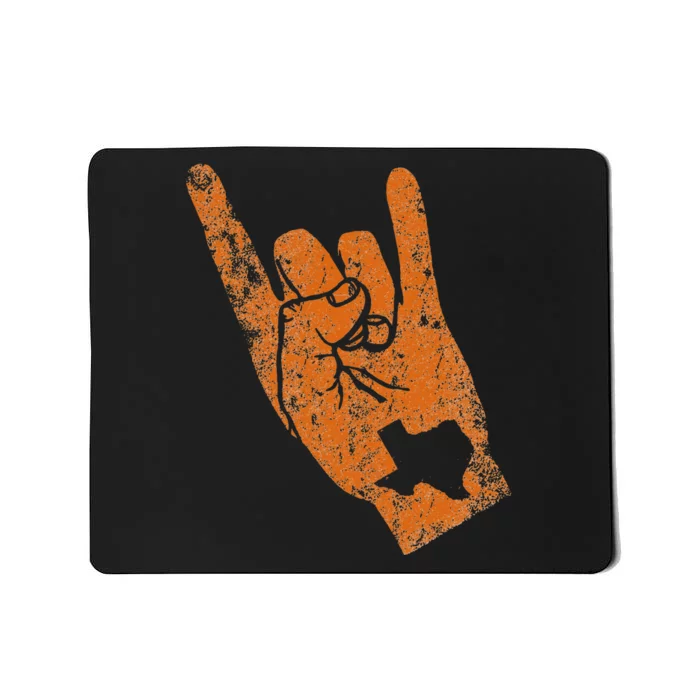 Vintage Texas State Silhouette Hook Em Hands Texan Pride Mousepad