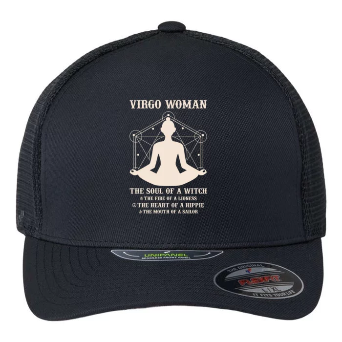 Virgo The Soul Of A Witch Great Gift Flexfit Unipanel Trucker Cap