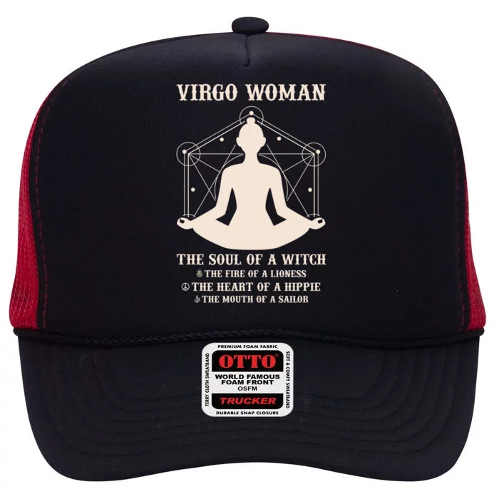 Virgo The Soul Of A Witch Great Gift High Crown Mesh Trucker Hat