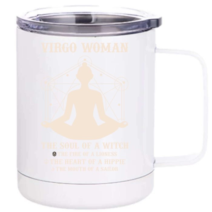 Virgo The Soul Of A Witch Great Gift Front & Back 12oz Stainless Steel Tumbler Cup