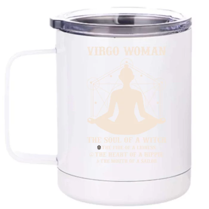 Virgo The Soul Of A Witch Great Gift Front & Back 12oz Stainless Steel Tumbler Cup