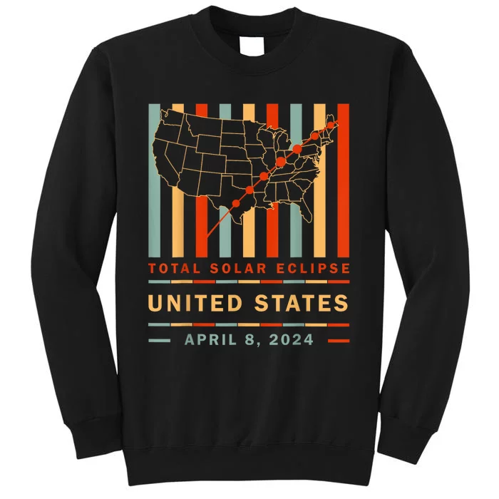 Vintage Total Solar Eclipse 2024 United States Sweatshirt